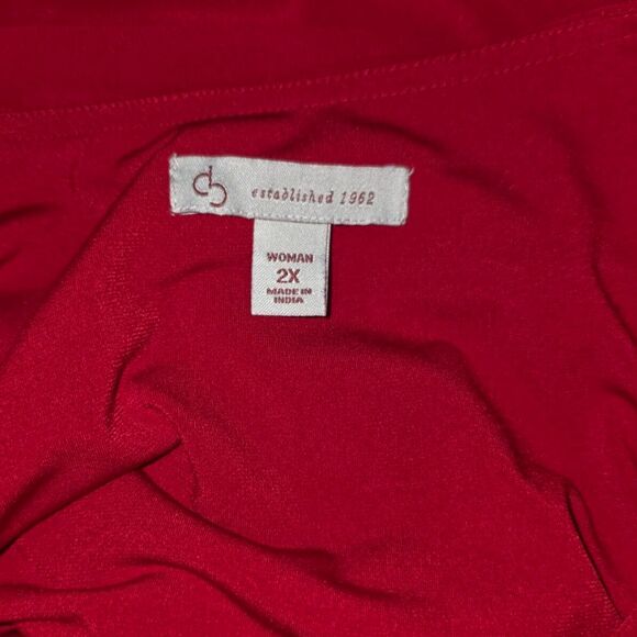 DB 1962 Ruby Red Gemstone Poncho Style Flowy Blouse Size 2X - Picture 5 of 5